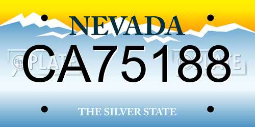 CA75188 Nevada License Plate