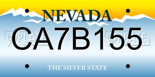 CA7B155 Nevada License Plate