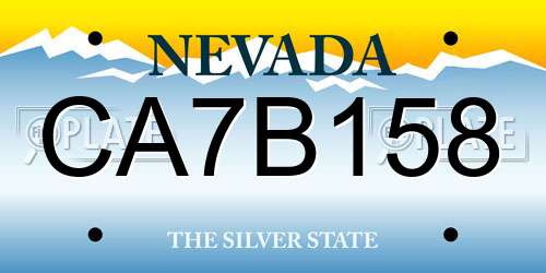 CA7B158 Nevada License Plate