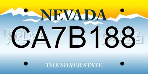 CA7B188 Nevada License Plate