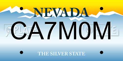 CA7M0M Nevada License Plate