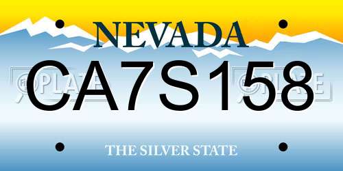 CA7S158 Nevada License Plate