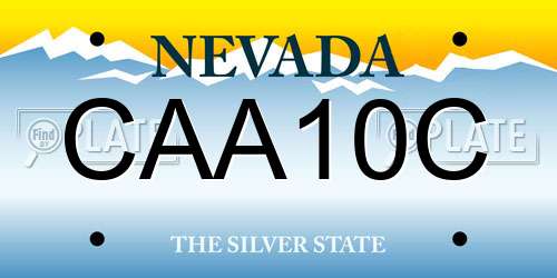 CAA10C Nevada License Plate