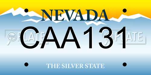 CAA131 Nevada License Plate
