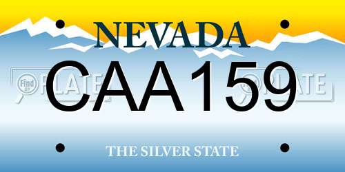 CAA159 Nevada License Plate