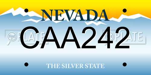CAA242 Nevada License Plate