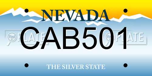 CAB501 Nevada License Plate