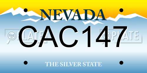 CAC147 Nevada License Plate