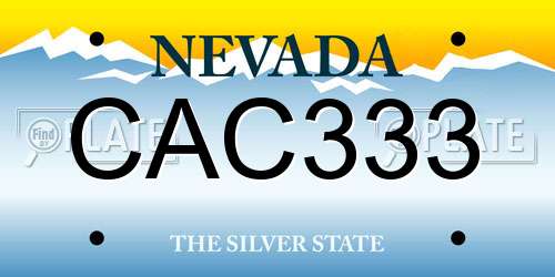 CAC333 Nevada License Plate