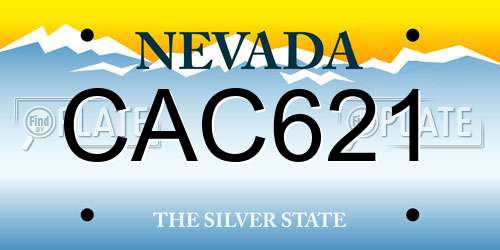 CAC621 Nevada License Plate