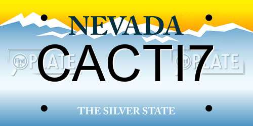 CACTI7 Nevada License Plate