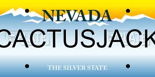 CACTUSJACK Nevada License Plate