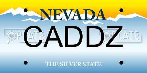CADDZ Nevada License Plate