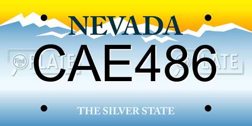 CAE486 Nevada License Plate