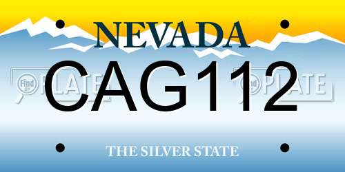 CAG112 Nevada License Plate