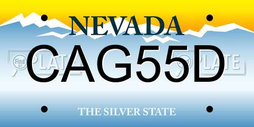 CAG55D Nevada License Plate