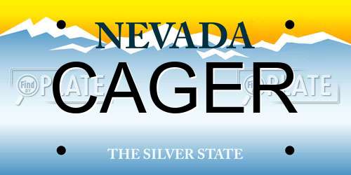 CAGER Nevada License Plate