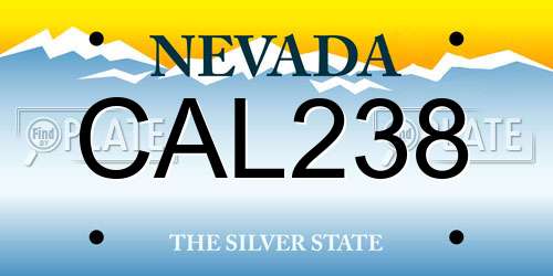 CAL238 Nevada License Plate