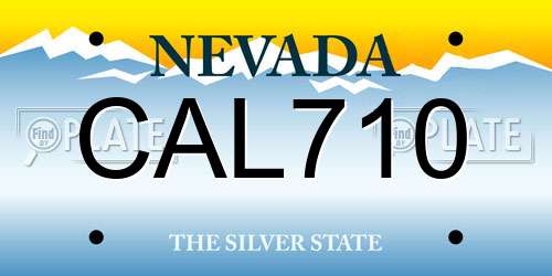 CAL710 Nevada License Plate