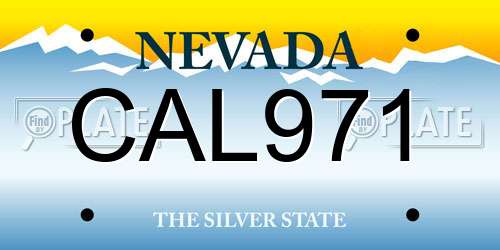 CAL971 Nevada License Plate