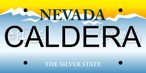 CALDERA Nevada License Plate