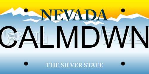 CALMDWN Nevada License Plate