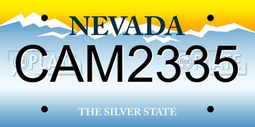 CAM2335 Nevada License Plate