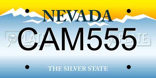 CAM555 Nevada License Plate