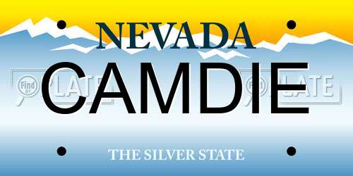 CAMDIE Nevada License Plate