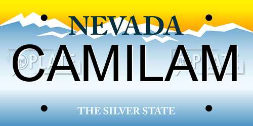 CAMILAM Nevada License Plate