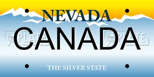 CANADA Nevada License Plate