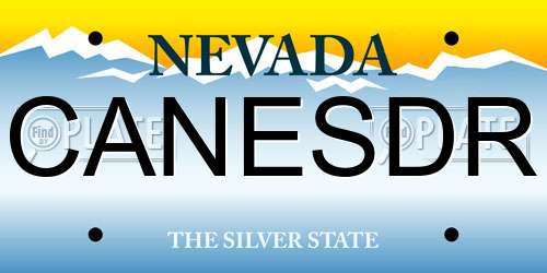 CANESDR Nevada License Plate