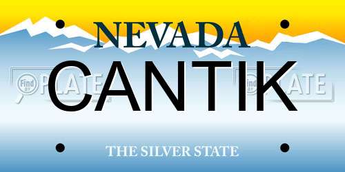 CANTIK Nevada License Plate