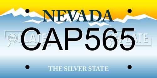 CAP565 Nevada License Plate