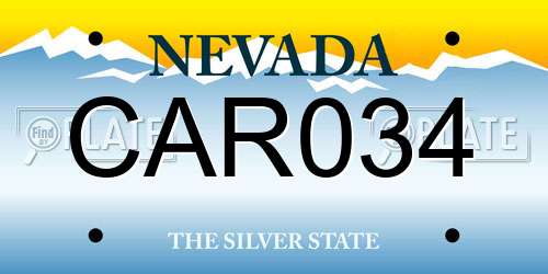CAR034 Nevada License Plate