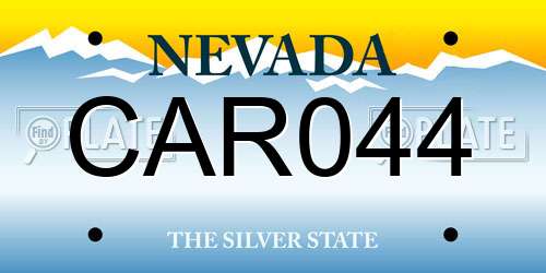 CAR044 Nevada License Plate