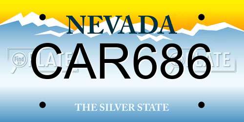 CAR686 Nevada License Plate
