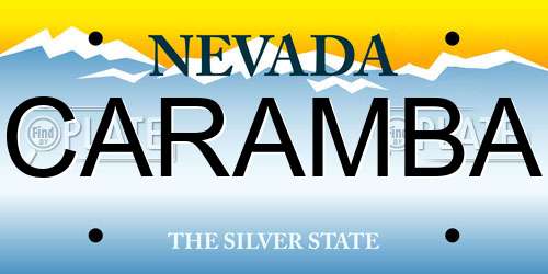 CARAMBA Nevada License Plate