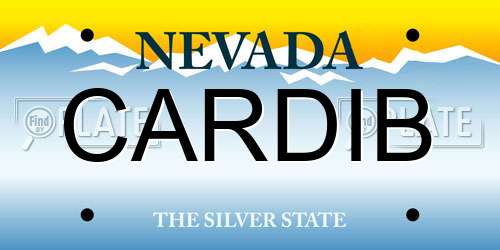 CARDIB Nevada License Plate