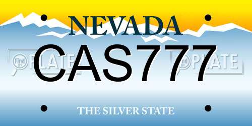CAS777 Nevada License Plate