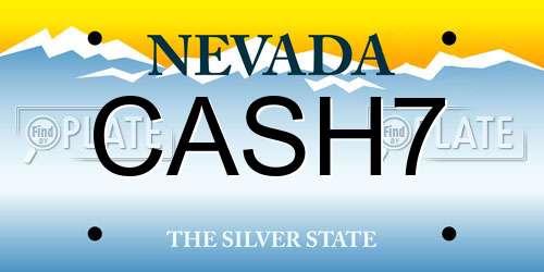 CASH7 Nevada License Plate