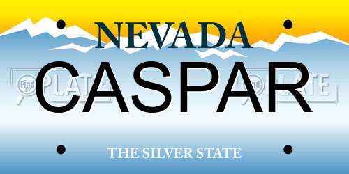 CASPAR Nevada License Plate