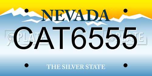 CAT6555 Nevada License Plate
