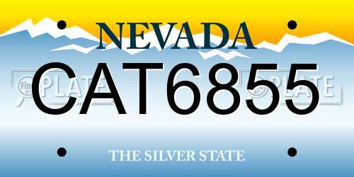 CAT6855 Nevada License Plate