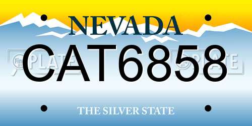 CAT6858 Nevada License Plate