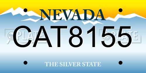 CAT8155 Nevada License Plate
