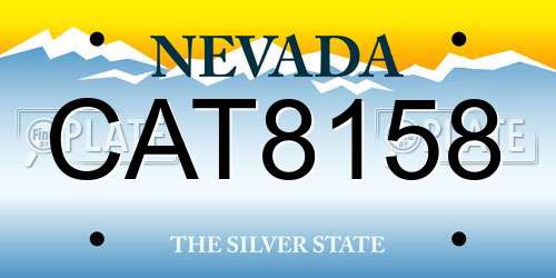 CAT8158 Nevada License Plate