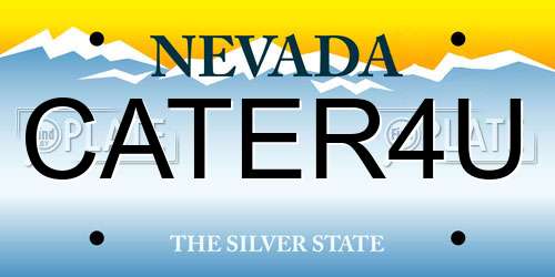 CATER4U Nevada License Plate