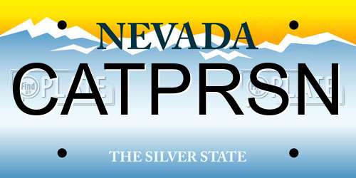 CATPRSN Nevada License Plate