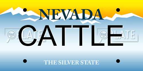 CATTLE Nevada License Plate